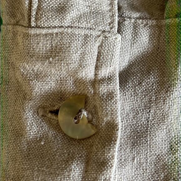 Notations Woman 1X Natural Beige Linen Blend Tunic Blouse - Picture 7 of 10